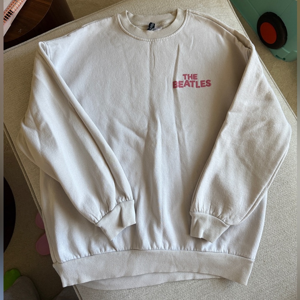 H&M Cream The Beatles Logo Sweatshirt
